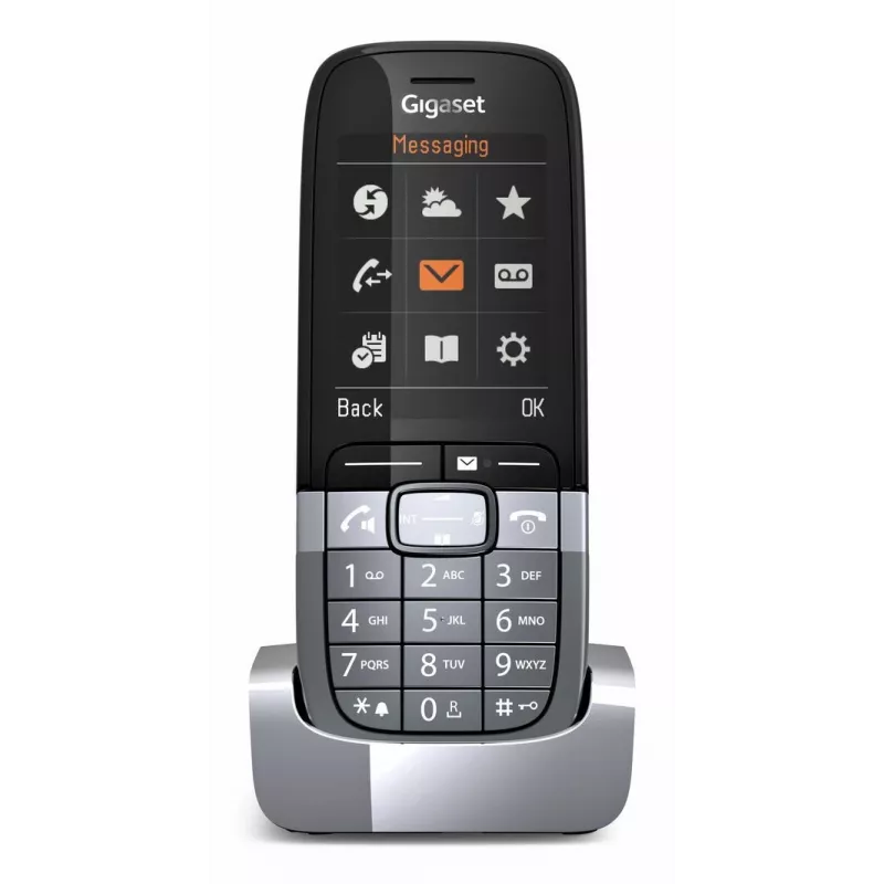 Gigaset SL850H Pro belaidis DECT telefono ragelis, titano spalva, su skambučio identifikavimu