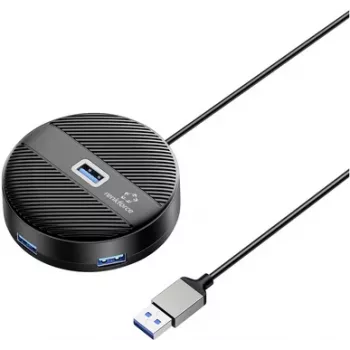 Renkforce RF-USBH-400 4 prievadų USB 3.0 šakotuvas, juodas matinis (RF-6266640)