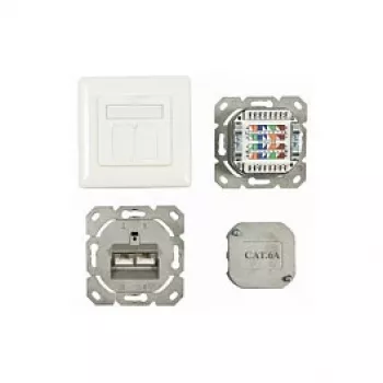 Synergy 21 S216357 – 2x RJ-45 6A lizdas, baltas, 50×50 mm, 5,6 cm