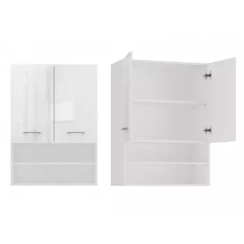 Topeshop POLA MINI DK baltas blizgus vonios spintelė Baltas