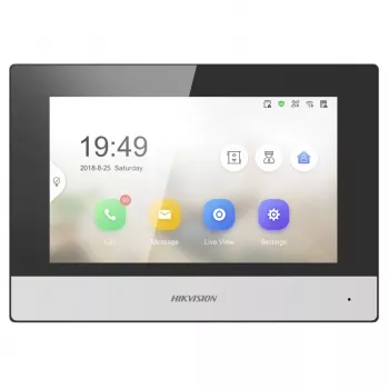 Vaizdo durų skambučio sistema Hikvision DS-KH6320-WTE1 17,8 cm (7 colių) juoda, sidabrinė