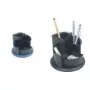 helit Multi-Pen Cup Linear, 4 skyriai, sukamas, juodas, polistirolas, apvalus, skersmuo: 150 mm, aukštis: 112 mm (H6390595)