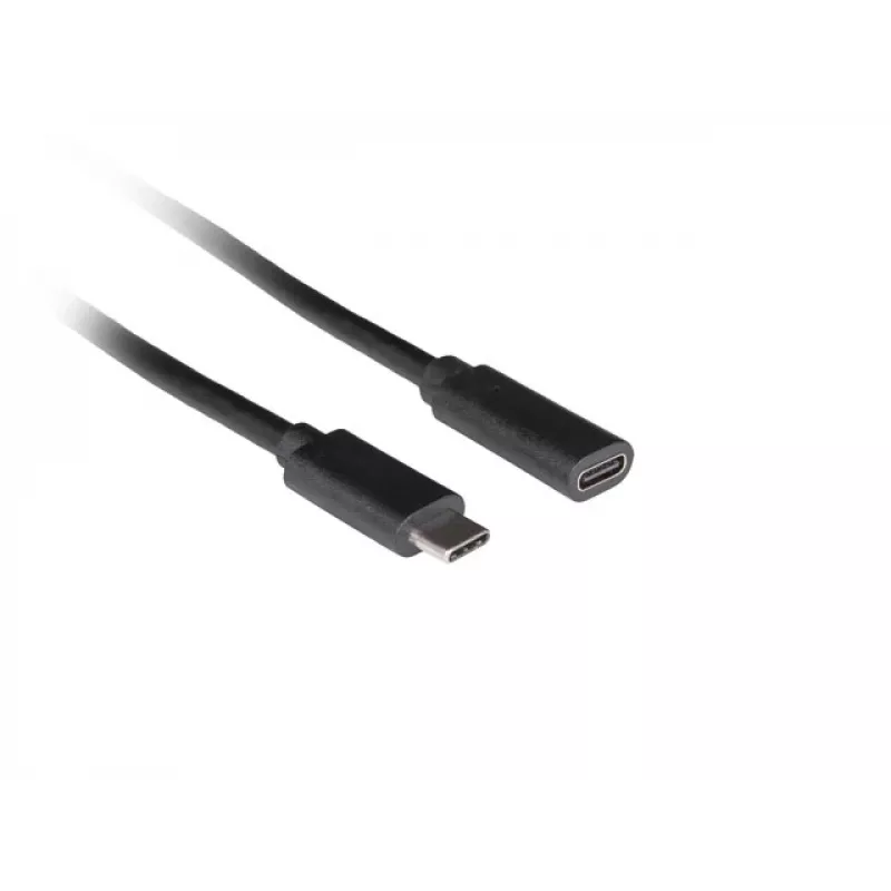 Lanberg CA-USBE-20CC-0015-BK USB-C pratęsimo kabelis M/F, USB 3.2 Gen 1, 1,5 m, juodos spalvos