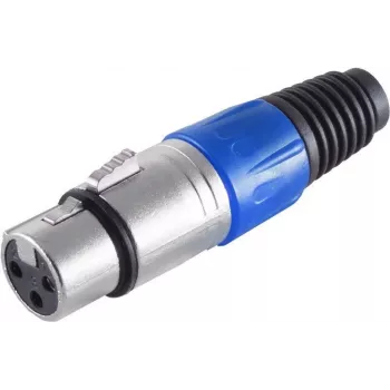 XLR jungtis ShiverPeaks BS55022-B — 3 kontaktų moteriška, mėlynas korpusas