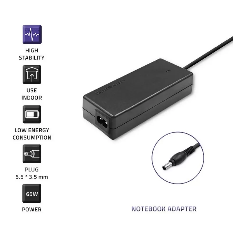 Qoltec 50015 60W maitinimo adapteris Samsung | 60W | 19V | 3,15A | 5,5*3,5+pin | su maitinimo laidu