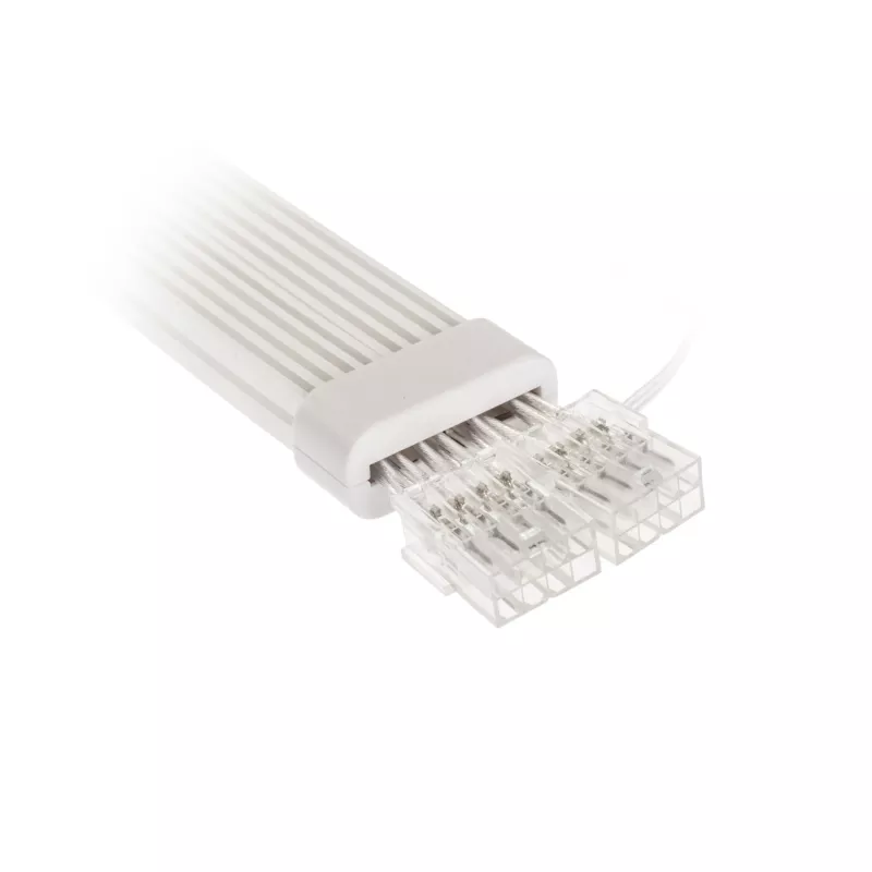 PCI-E 8 kontaktų ilginimo kabelis Kolink Umbra Radiant ARGB — dvigubas 2× 8 kontaktų, pintas GPU maitinimo ilgintuvas