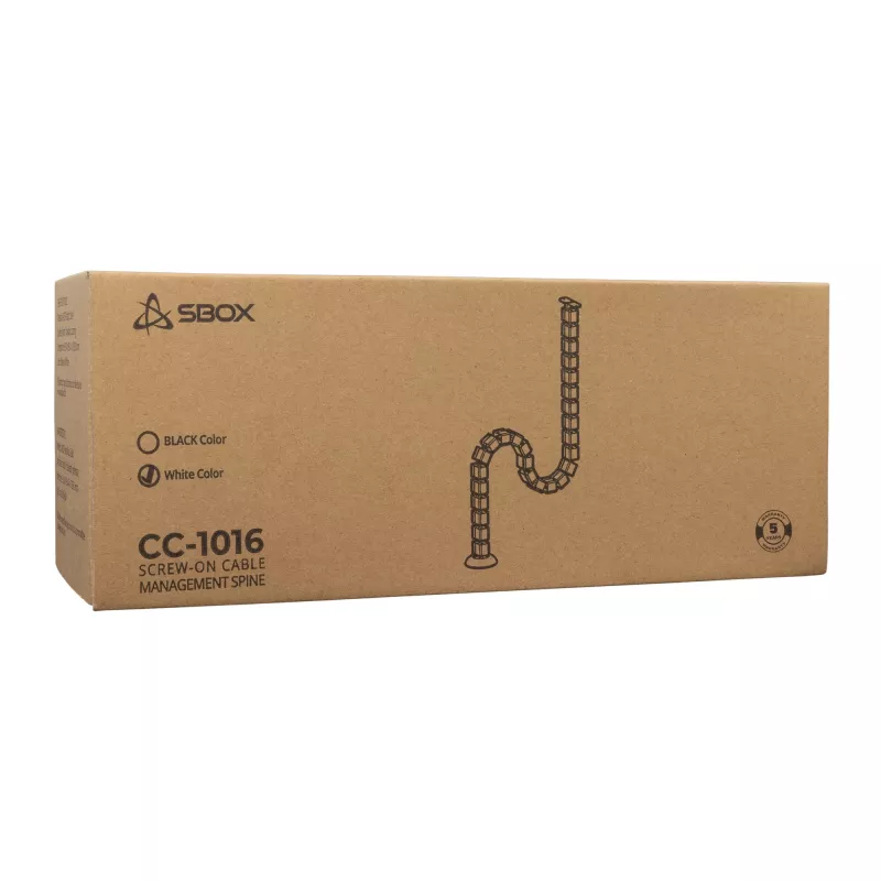 Kabelių valdymo panelė SBOX CC-1016W balta, 16 lizdų tinklo ir maitinimo kabeliams