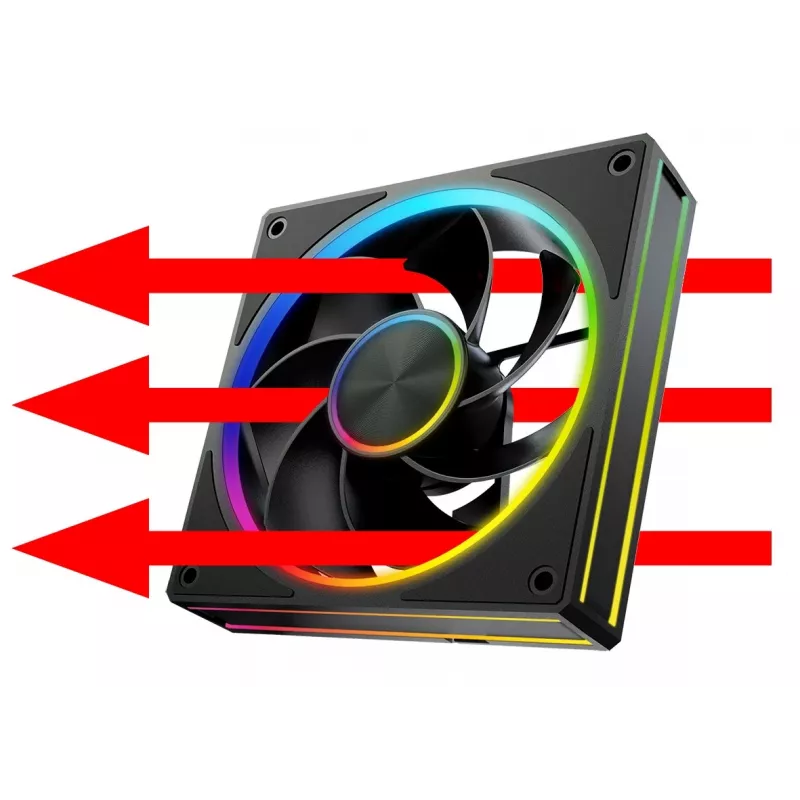 Korpuso ventiliatorius MODECOM VOLCANO LOOP 120 ARGB Reverse Fan Black 120 mm PWM 400–1400 RPM ARGB lizdas