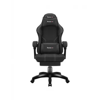 Žaidimų kėdė huzaro Force 3.7 Carbon Black – ergonomiška, aukštis reguliuojamas 107,5–116,5 cm, 5 ratai, juosmens ir kaklo pagalvėlės