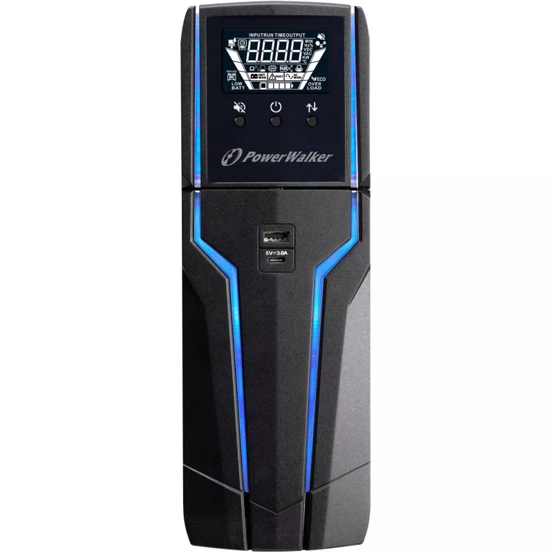 PowerWalker VI 1000 GXB - nepertraukiamo maitinimo šaltinis (UPS) - AC 162 - 290 V - 600 W - 1000 VA - 9 A - USB - 4 išvesties lizdai