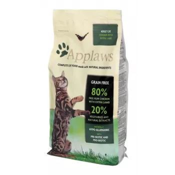 Sausas kačių ėdalas Applaws Adult Chicken & Lamb 2 kg — be grūdų, 36% baltymų, 16% riebalų