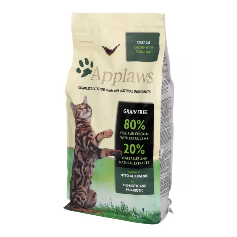 Sausas kačių ėdalas Applaws Adult Chicken & Lamb 2 kg — be grūdų, 36% baltymų, 16% riebalų