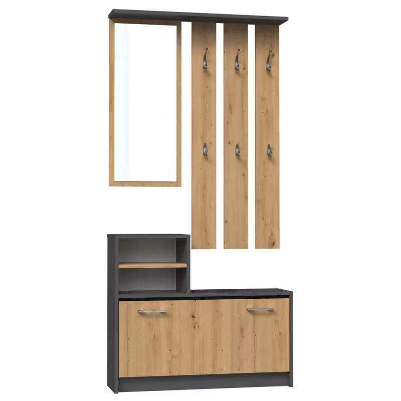 Prieškambario spintelė top e shop GAR ANT/ART su 1 varstomu dureliu, 850×240×1600 mm