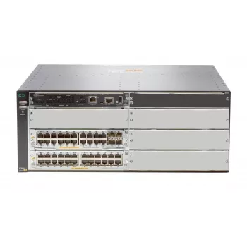 Valdomas L3 jungiklis HP HPE 5406R 44GT PoE+ ir 4×SFP+ (be maitinimo šaltinio) — 44×Gigabit RJ-45, 4×10Gb SFP+, PoE+, 960 Gbit/s, 4U
