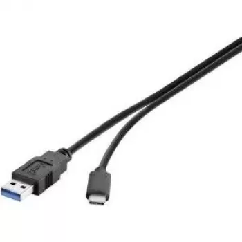 USB 3.1 laidas Renkforce 1460359 — 1x USB 3.0 Type A į 1x USB-C, 0,50 m, juodas