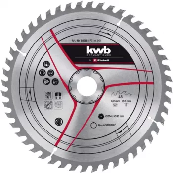 KWB pjūklo diskas su kietlydinio dantimis TCT Ø 254 x 30 mm, 3,2 mm, 48 dantys