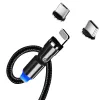 3 viename įkrovimo laidas ColorWay CW-CBUU037-BK — Lightning, Micro-USB, USB-C, 1 m, 2,4 A