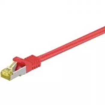 Wentronic Goobay Cat.7 jungiamasis kabelis, S/FTP (PiMF), raudonas, 0,25 m - LSZH halogenų neturintis, varinis, RJ45 kištukas (91571)
