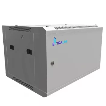 Extralink sieninis spintinis stovas 6U 600x450 pilkas, metalinės durelės