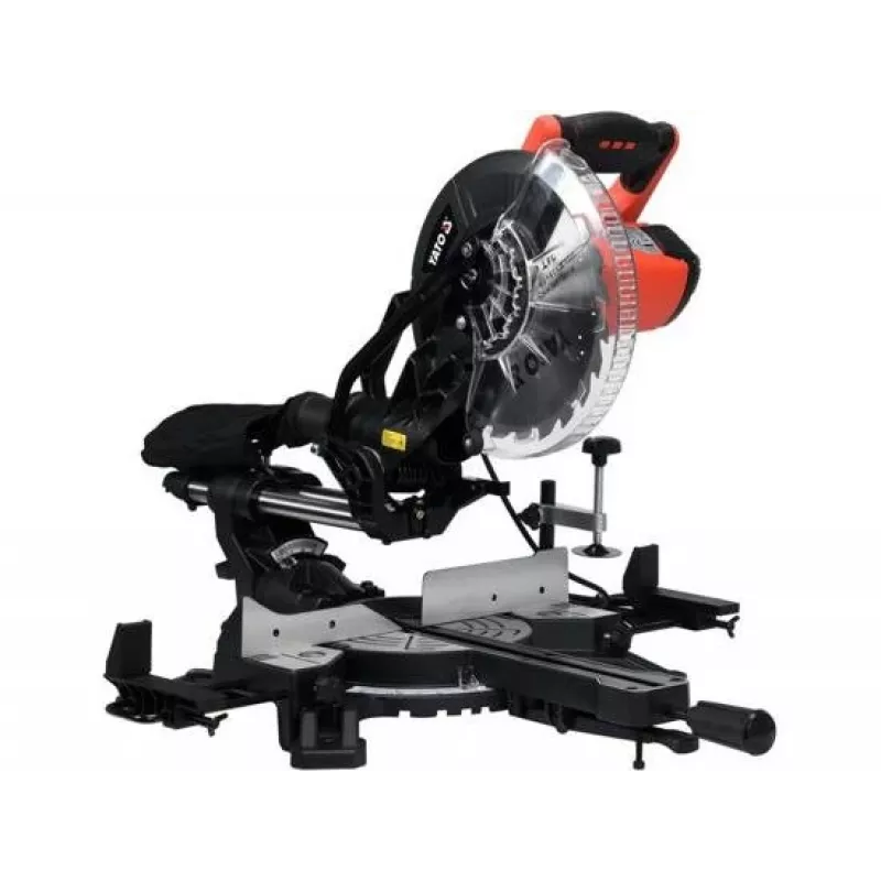 YATO kampinis pjūklas 1800W su pastūma, lazeriu 255mm