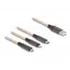 DeLOCK USB kabelis 1,2 m USB 2.0 USB A USB C/Micro-USB B/Lightning permatomas