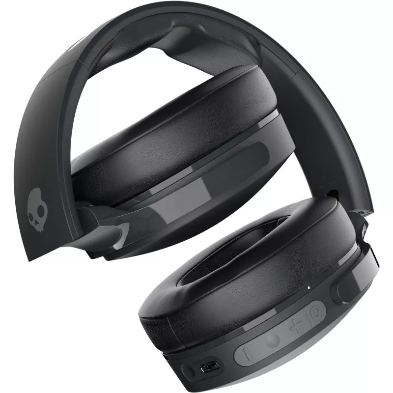 Ausinės virš galvos Skullcandy Hesh Evo – laidinės ir Bluetooth 5.0, 36 h baterija, USB-C, 3,5 mm, sulankstomos, triukšmo slopinimas, juodos