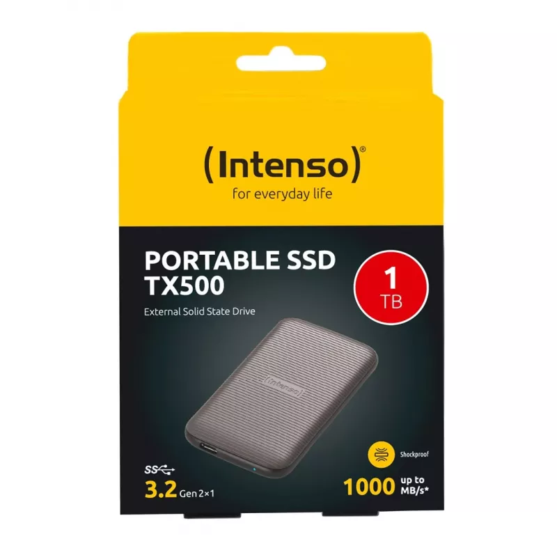 Išorinis SSD diskas Intenso TX500 1TB USB Type-C 3.2 Gen 2 Ruda