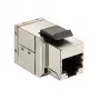 Apsaugotas Cat6 Keystone Inlinis Jungiklis 8 vnt. rinkinys, EQUIP — Plokščios konstrukcijos, RJ-45, 17×35.5×24.4 mm, sidabrinis