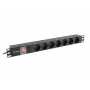 Lanberg PDU-07F-0200-BK 1U horizontalus maitinimo skirstytuvas 7 lizdai 16 A 2 m