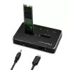 Qoltec 50310 Docking stotelė 2x SSD M.2 SATA NGFF USB Type C