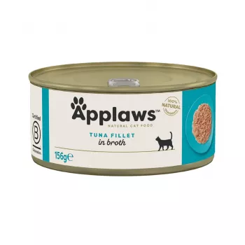 Šlapias kačių ėdalas Applaws Tuna Fillet 156 g skardinė – suaugusioms katėms, 16% baltymų, 80% drėgmės, žuvies skonio