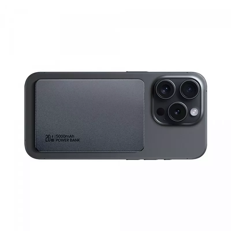 PowerBank 5000mAh 20W belaidis įkroviklis MagSafe titanas