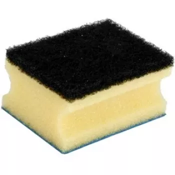VILEDA stačiakampė pluoštinė kempinė, rankų plovimui, geltona/juoda/mėlyna, 3 vnt. pakuotė