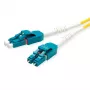 ROLINE InfiniBand šviesolaidinis kabelis 7m 2x LC OS2 geltonas