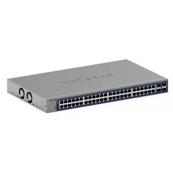 Valdomas Gigabit PoE komutatorius NETGEAR GS752TXUP — 48× Gigabit RJ-45, 10G palaikymas, 1U stelažas, 176 Gbit/s perjungimo talpa