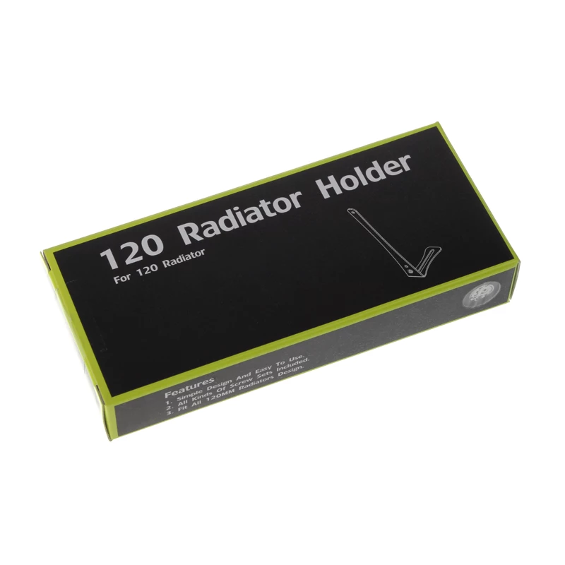 Radiatoriaus laikiklis BitsPower BP-120RADHV2-BK — juodas tvirtinimo kronšteinas 120 mm radiatoriui