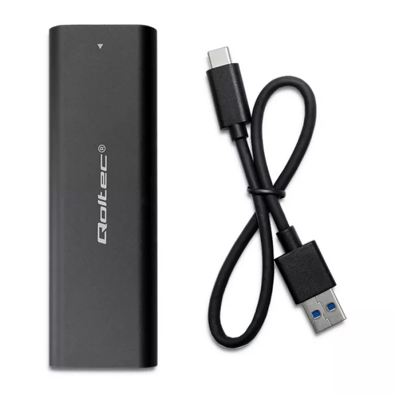 Qoltec 50312 išorinis M.2 NVMe SSD korpusas, USB Type-C, juodas