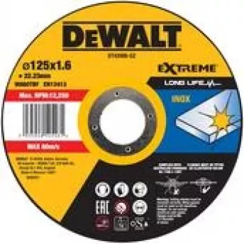 Dewalt pjovimo diskas DT43906-QZ nerūdijančiam plienui | Plokščias 125x1,6mm