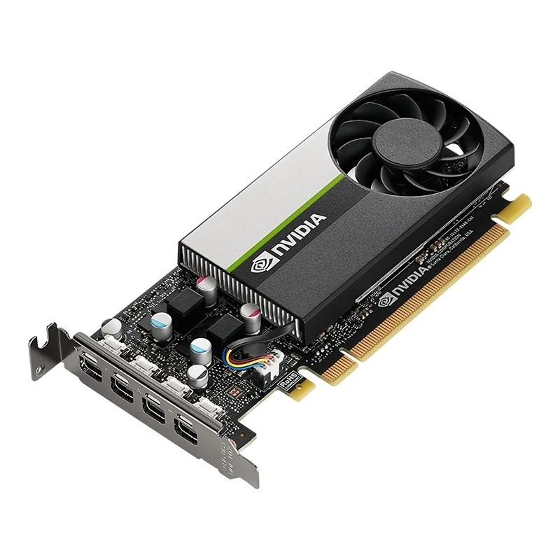 PNY NVIDIA T1000 4GB GDDR6 žemo profilio vaizdo plokštė, 4x Mini DisplayPort (VCNT1000-SB)