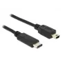 USB kabelis DeLOCK 83603 USB 2.0 1m USB C – Mini-USB B juodas
