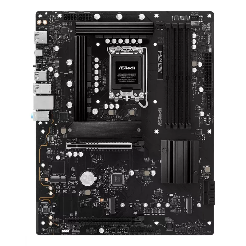 Motininė plokštė ASRock B860 Pro-A — Intel B860 ATX, LGA 1851, DDR5, 4x DIMM, 256 GB, 2,5 Gb LAN, 1x M.2, 4x SATA III
