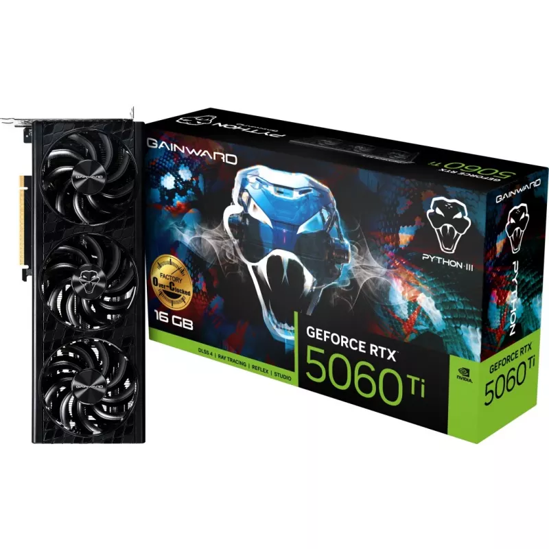 Vaizdo plokštė Gainward GeForce RTX 5060 Ti 16 GB GDDR7 Python III OC