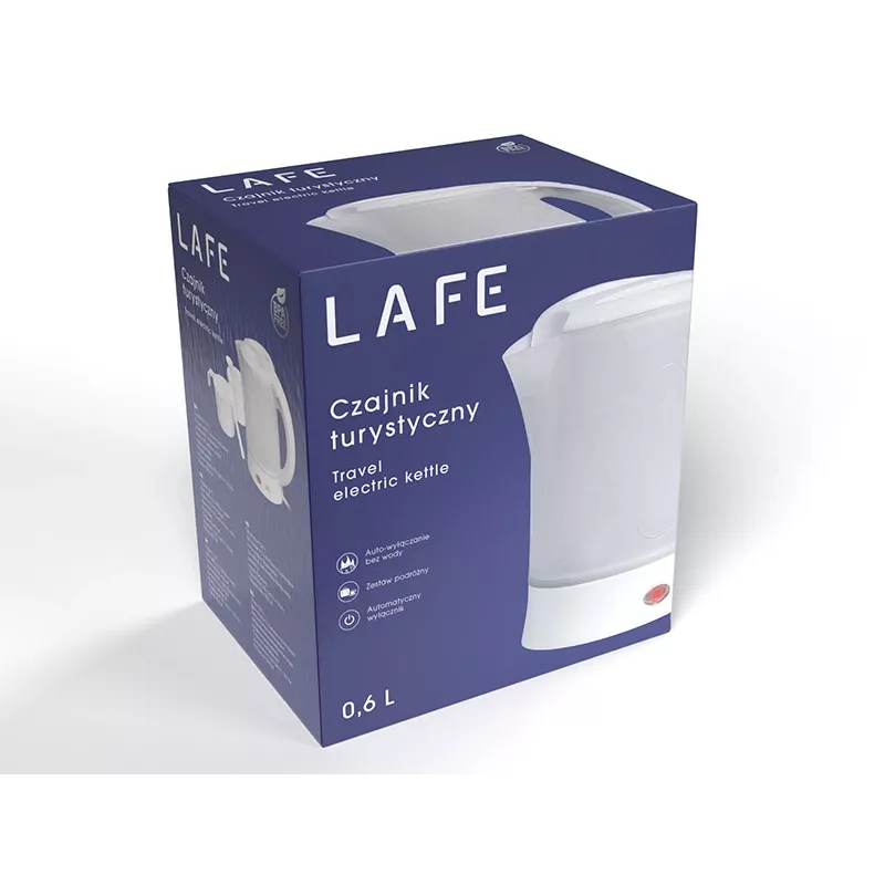 Elektrinis virdulys LAFE LAFCZA45865, nerūdijantis plienas, 0,6 L, 600 W, šviesiai pilkas, su užrakinamu dangteliu