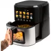 Karšto oro gruzdintuvė ProfiCook PC-FR 1286 H — 6,5 L, 1700 W, nerūdijančio plieno priekis, juoda