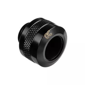 Alphacool 17471 jungtis — žalvarinė juoda, Ø22 mm, aukštis 20 mm