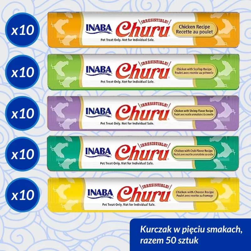 INABA Churu Varieties Chicken - skanėstai katėms - 50 x 14g