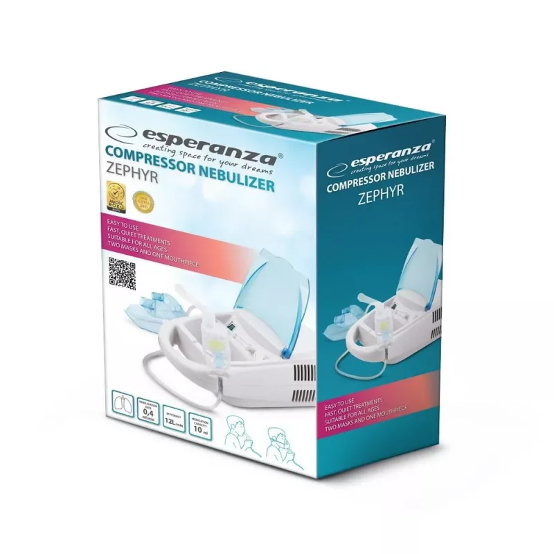 Stalinis tinklinis purkštuvas ESPERANZA ECN002 — 0,4 ml/min purškimas, 10 ml talpa, suaugusiųjų ir vaikų kaukės, kandiklis, 220 V