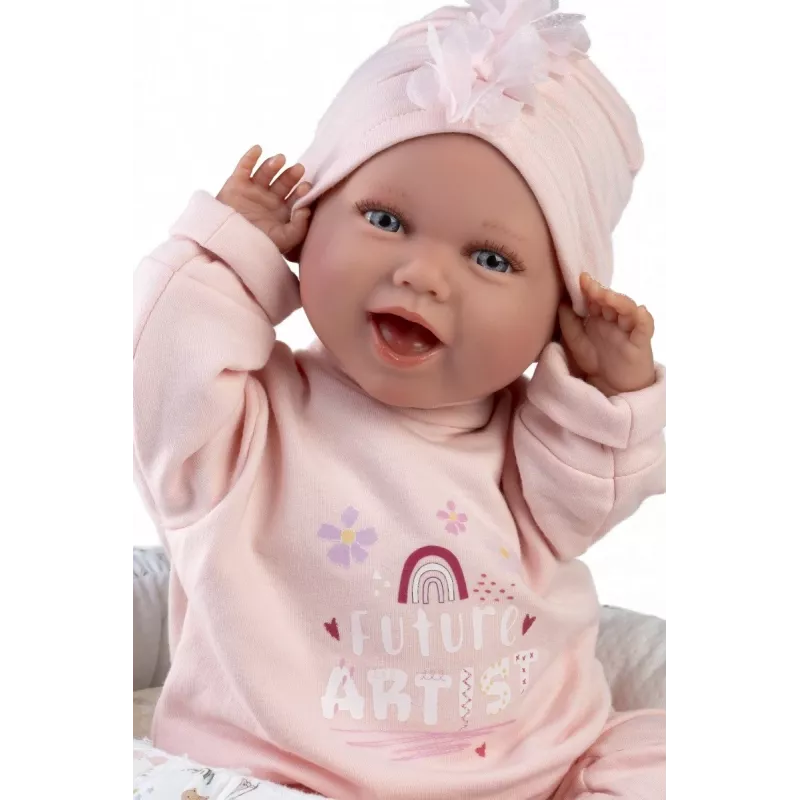 Lėlė kūdikis Llorens Mimi Baby 42 cm – realistiškas veidas, juokiasi, minkštas kūnas