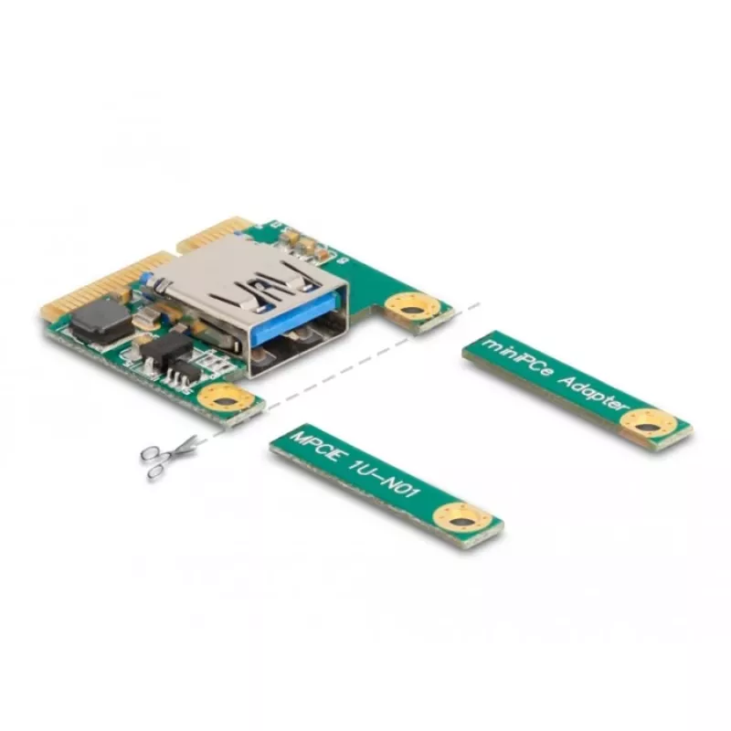 DeLOCK Mini PCIe I/O 1 x USB 2.0 Type-A moteriška pilno dydžio pusės dydžio