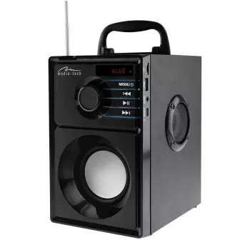 Belaidis garsiakalbis MEDIA-TECH MT3179, 20W (RMS 15W), Bluetooth 5.1, FM, MicroSD, USB, AUX, Li-Ion, 6 h, medinis korpusas
